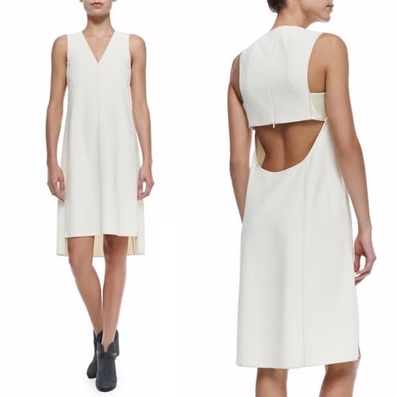 Rag‎ & Bone Fernanda Dress Cutout Sleeveless Dress Cream Size 12 NWT